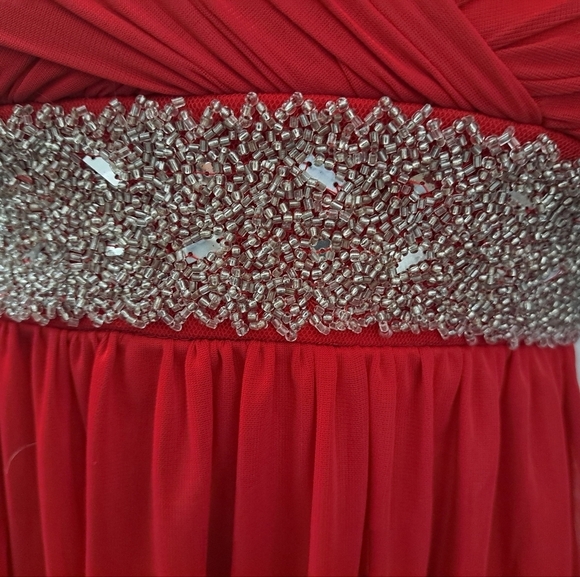 City Triangle Red Special Occasion/Holiday Dress With Rhinestones    Size M - Picture 4 of 15